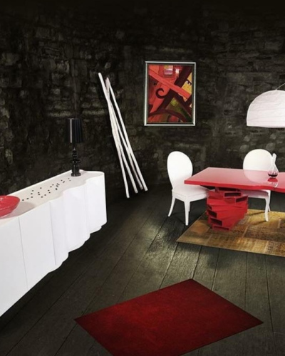 Vişne-Kırmızı Beyaz Oturma Grubu